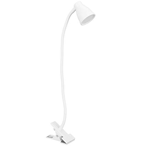 Image of Mtlavishness Clip Reading Light USB Dimming Eye Caring 3 Color Modes 360° Flexible Gooseneck Ultra Wide Metal Clip LED Lamp for Reading Repair Beauty Craft Indoor Lighting (White)
