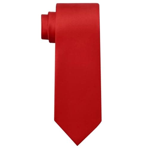 Image of SHENGRUI 3.15" Solid Color Tie Formal Necktie Classic Formal Business Necktie for Men Formals Wear Weddings Prom Celebration (Red)
