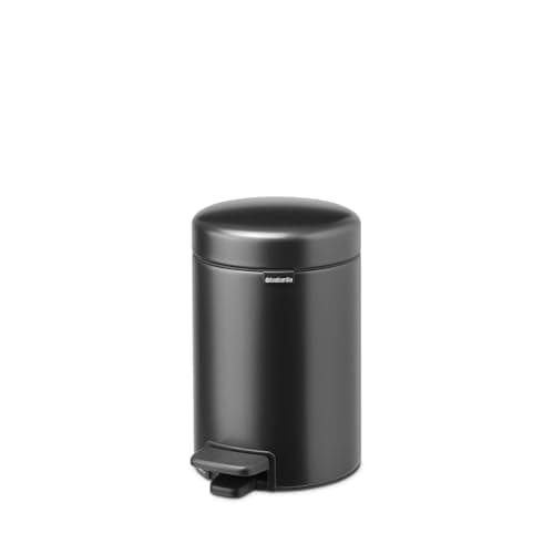 Image of Brabantia NewIcon Small Bathroom Bin with Lid 3L | Odour-Proof Pedal Bin with Removable Inner Bucket for Bathroom, Toilet, or Small Spaces | Confident Grey