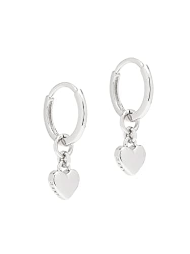 Image of Ted Baker Harrye Tiny Heart Huggie Hoop Earrings For Women (Silver)