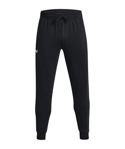 Image of Under Armour Rival Men's Fleece Jogging Bottoms (001) Black/White, Small Long, (001) Black/White, S Long