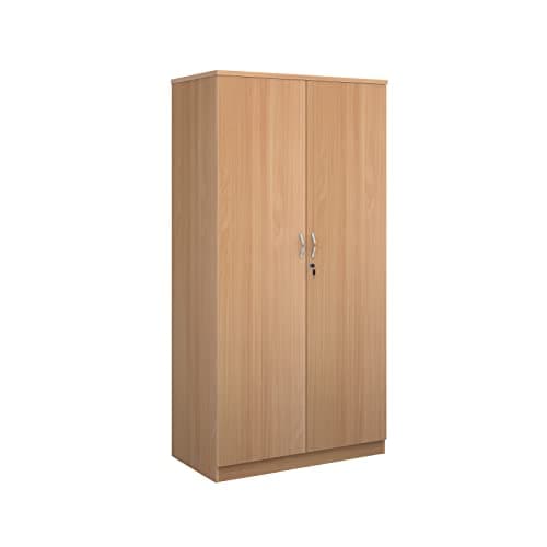 Image of Mr Office Deluxe double door cupboard 2000mm high - with 4 shelves, Beech