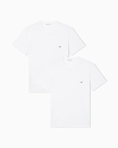 Image of Emporio Armani Man's Core Logoband 2-Pack Crew Neck T-Shirt, White, L, Regular