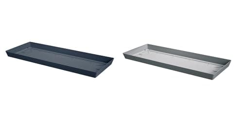 Image of B2C Pot Rectangle Drip Trays Indoor Outdoor Plant Saucer Plastic Tray Saucers (Anthracite, 53.5cm x 21.2cm)