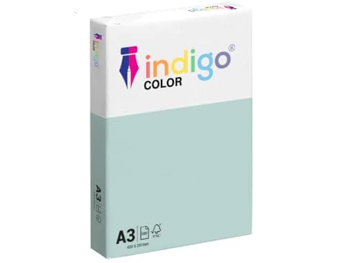 Image of indigo A3 Multipurpose 80gsm Coloured Paper Ream of 500 Sheets (Light Pastel Blue)