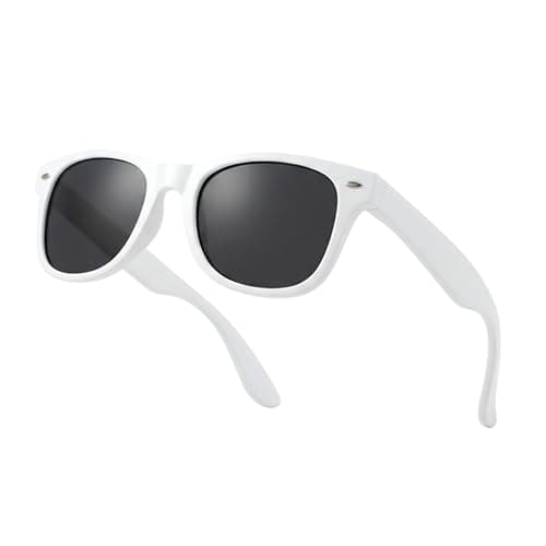 Image of Komonee Drifter Sunglasses UV400 Protection White Classic Style Retro Sun Shades Eye Glasses Unisex For Men Women Travel & Fashion – Lightweight Frame Fashion Eyewear Outdoors