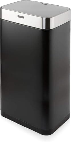 Image of Tower T838001B Square Sensor Bin with Fingerprint Proof Coated Exterior, Large 75L, Hands Free Opening, Black