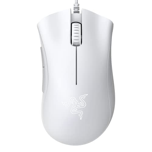 Image of Razer DeathAdder Essential Gaming Mouse: 6400 DPI Optical Sensor - 5 Programmable Buttons - Mechanical Switches - Rubber Side Grips - Mercury White