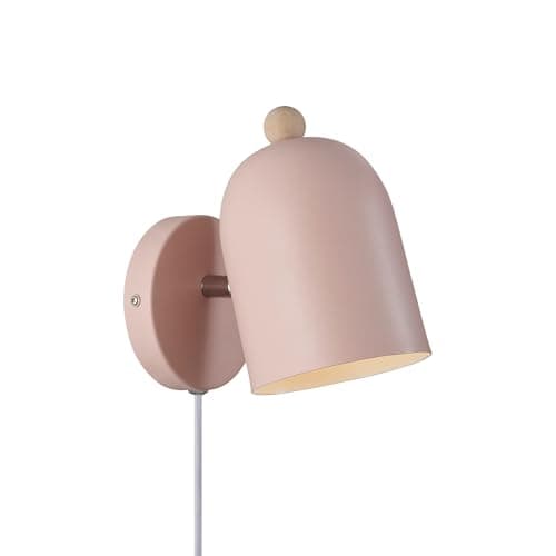 Image of Nordlux Gaston Indoor Wall Light Pink Metal E27 Adjustable Head - Bedroom, Bedside, Living Room Plug in or Mains Powered, IP20