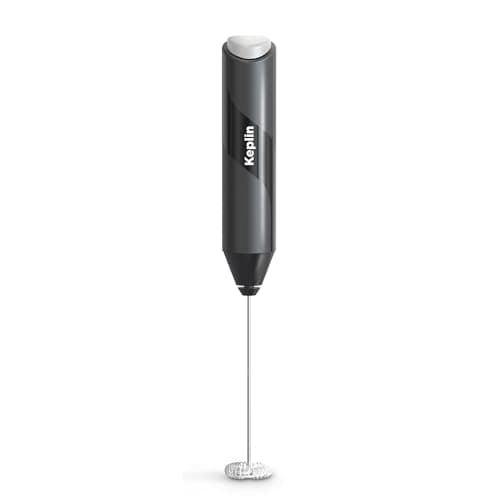 Image of Keplin Handheld Milk Frother - Stainless Steel Electric Whisk - Portable Battery-Operated Coffee Frother for Lattes, Matcha, Protein Shakes - Ergonomic, Compact, Easy to Clean (Battery Not Included)