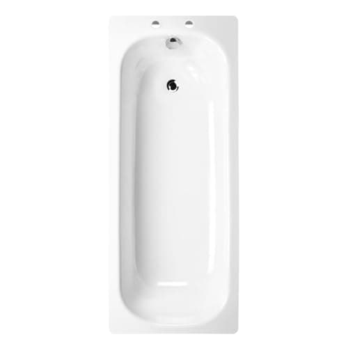 Image of Single Ended Steel Bath with tap Holes 1600 x 700 Reliable