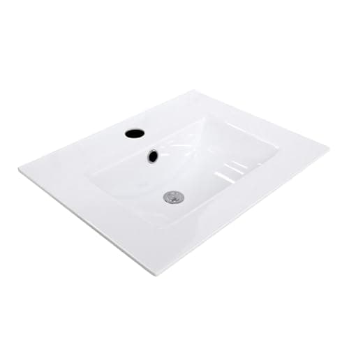 Image of 500mm Modern White Slim Ceramic Inset Basin