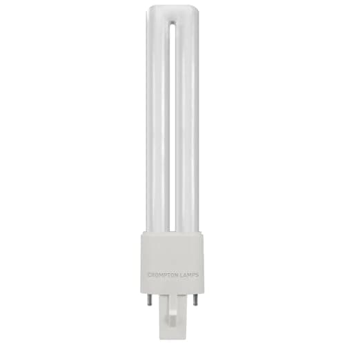 Image of Crompton Lamps LED PLS 4.5W G23 Single Turn S-Type Direct to Mains (9W Equivalent) 4000K Cool White Opal 580lm 2-Pin Push Fit Light Bulb