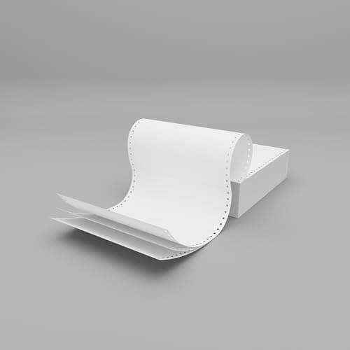 Image of Collins Debden Office Essentials - Plain Perforated Listing Paper NCR (11x9.5'') 3 Parts White - Carton of 700
