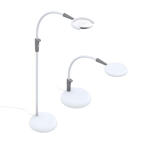 Image of The Daylight Company - Magnificent Pro - Magnifying lamp, Bright 6000K LEDs, CRI 95+, 3 in 1, 1.75X semi-Rimless Lens, Lumens: 600, 95+ CRI, 3 Brightness Levels, White/Grey