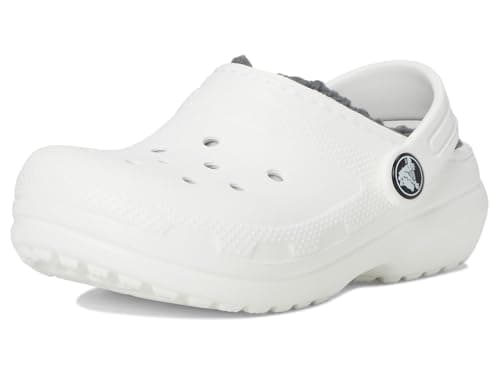 Image of Crocs Kids Clogs, Classic Lined Clog T, White/Grey,8 UK Child