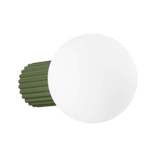 Image of SOLLUX lighting Wall Lights LED - Indoor Wall Lamp - Bedroom Living Room Hall - Decorative - Aluminium and Glass - 1-Light - LED Bulb - Olive Green Halo