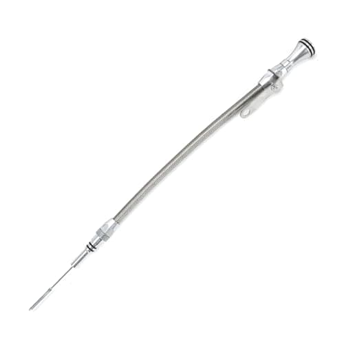 Image of PQY Stainless Flexible Engine Oil Dipstick Compatible with Chevy Big Block 1965-1990 Engines 396 402 427 454 502 (Silver)