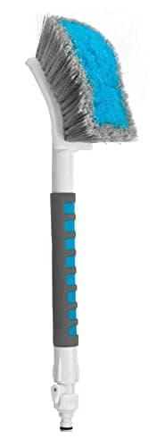 Image of New Water Fed Car Wash Brush Cleaning Durable Long Handle Jet Spray Hose Fitting