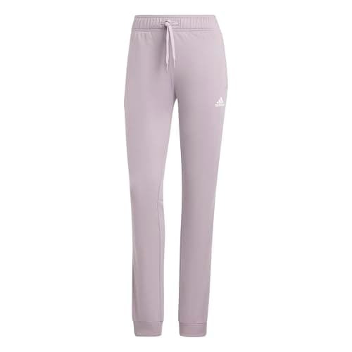 Image of adidas Women's Essentials Warm-up Slim Tapered 3-Stripes Track Pants, Preloved Fig, S