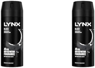 Image of Lynx Black Deodorant Bodyspray for Men, 150ml (Pack of 2)