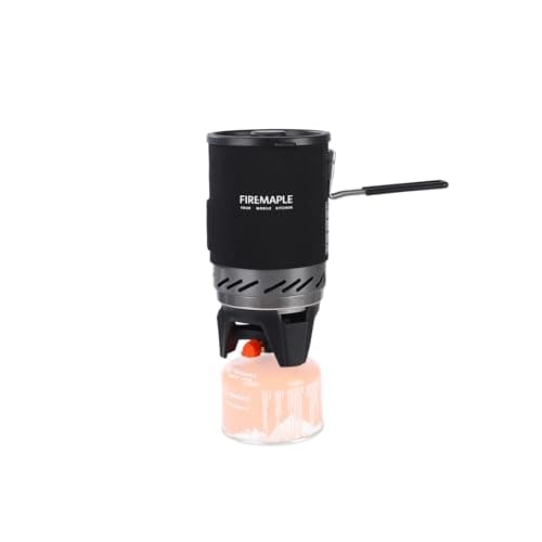 Image of Fire-Maple “X1 PRO” Backpacking and Camping Stove Gas System Outdoor Propane Cooking Gear Jet Burner Set for Camp Hiking Outdoors Trekking Black+Black and Red