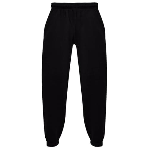 Image of A2Z 4 Kids Girls Boys Plain Jogging Bottoms PE School Jogger Soft Trouser - Fleece Trouser 356 Black 3-4