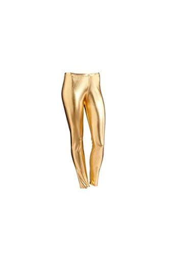 Image of Crazy Chick® Girls Kids Shiny Foil Gold Metallic Leggings Wet Look Metallic Waist Legging Pants Trousers Age 5-12 Year 5-6 Years