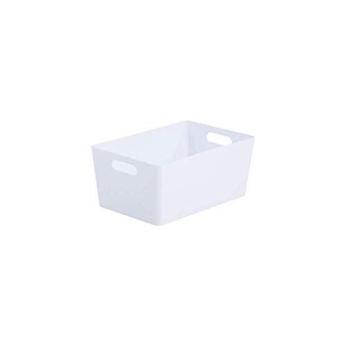 Image of Wham Bam 4.02 Ice White Plastic Studio Storage Baskets Office Home & Kitchen Tidy Organiser 25.5 x 17 x 11cm (1 Basket)