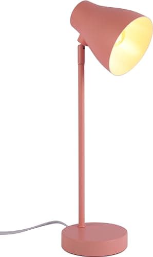 Image of TEKLED® LED Desk Lamp | Elegant Rotatable Table Light in Assorted Colors | Replaceable E27 Edison Screw Bulb Holder | for Bedside Reading Office Work Architects Students - Salmon Pink