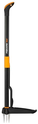 Image of Fiskars Xact weed cutter, length: 1 m, stainless steel arms/plastic handle, black/orange, individual cardboard packaging, 1077305