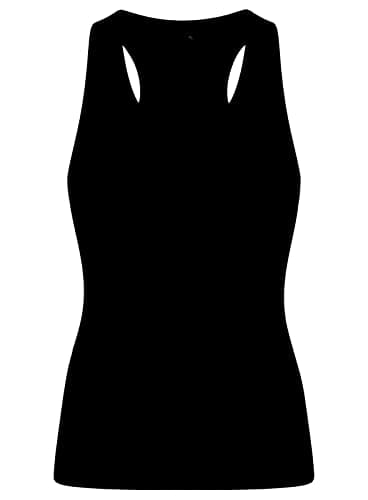 Image of Women’s Racerback Running Vest (UK 8-20) | 100% Lightweight Polyester Gym Tank Top | Moisture-Wicking Quick-Dry Workout Singlet | Breathable Sleeveless Training Top for Fitness Solid Black