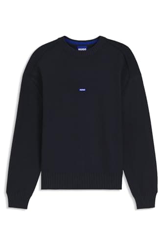Image of HUGO Men's Knitted Sweater, Navy 410, XL