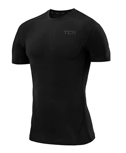 Image of TCA Men Pro Performance Compression Base Layer Short Sleeve Thermal Top - Black Stealth, L