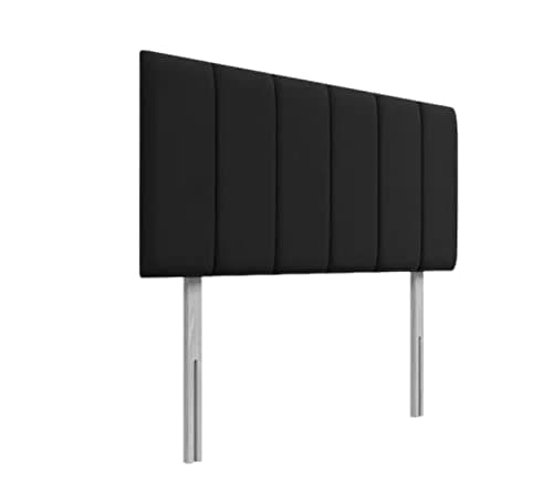 Image of STOREX Plush Fabric Padded Lined Headboard For Devan Bed Bedroom Furniture Size 2Ft 6Inch/ 3Ft/ 4Ft/ 4Ft 6Inch/ 5Ft /6Ft -20 Inch Height 20inch (Black, 20inch Height 2FT 6 Inch Small Single)