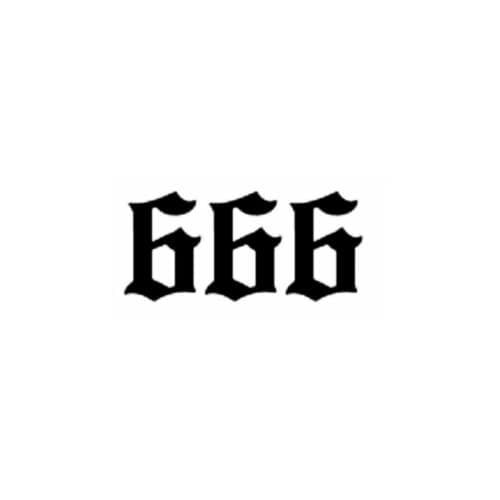 Image of 666 - Die Cut Vinyl Decal for Cars, Trucks, Motorcycles, Vans, Laptops, ToolBoxes (Black, 5x5)