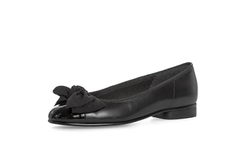 Image of Gabor Women's Basic Ballet Shoes, Black (Black Leather/Patent HT), 6 UK