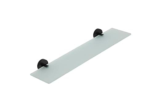 Image of Croydex Epsom Black Flexi-Fix™ - Glass Shelf