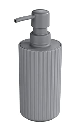 Image of Wenko Allstar Minas Grey Liquid Soap Dispenser, Washing Up Liquid Dispenser Capacity: 0.28 L, Polypropylene, 7 x 18 x 7 cm, Grey