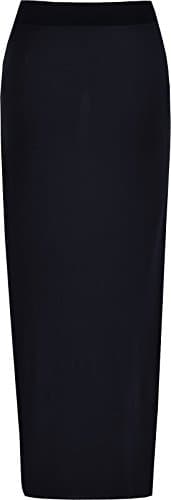 Image of Ladies Elasticated Full Length Stretchy Jersey Womens Plain Maxi Skirt (M-L (12-14), Black)