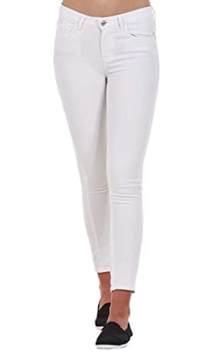 Image of Ex High Street Brand Skinny Denim Jeans for Womens UK, Ladies Stretchy High Waisted White Jean