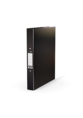 Image of Durafile Ring Binder A4 File, Black, Single File Folder Organiser, Heavy Duty Board Construction Folders for Paperwork Ring Binder, Ideal Folder for School, Home & the Office