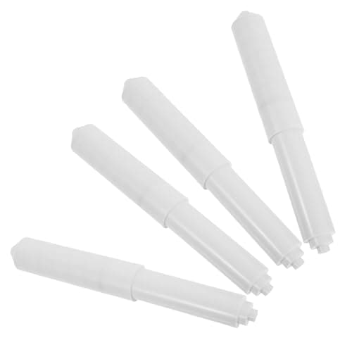 Image of SHINEOFI 4Pcs White Toilet Paper Holder Rollers – Universal Spring-Loaded Replacement Spindles 116-177Mm for Bathroom Toilet Roll Holders