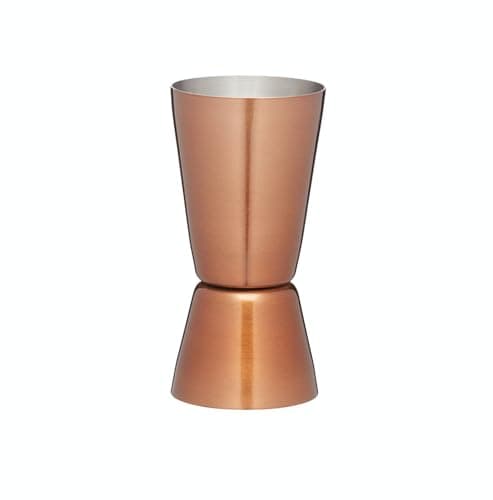 Image of BarCraft Dual Cocktail Jigger and Spirit Measure, Stainless Steep with Copper Finish, 25ml and 50ml measures, Cooper