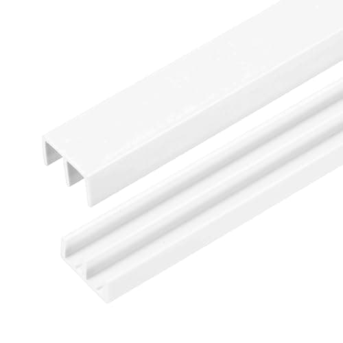 Image of sourcing map 2Set Plastic Sliding Door Track, 2.62Ft Sliding Glass Cabinet Window Track Hardware Set for 1/4" Thick Panels, for Small Bypassing Closet Door, White