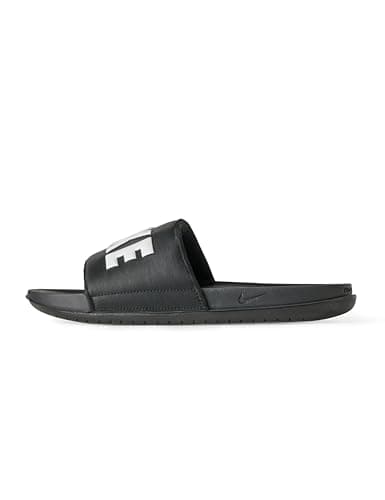 Image of Nike mens Benassi Just Do It Slides, Black/White Noir/Blanc, 13 UK