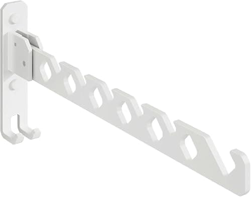 Image of OLRWSLG Wall Mounted Clothes Hanger 34 x12.5x3cm Foldable Clothes Organizer 180°Rotation Heavy Duty Wall Clothing Drying Rack Metal Clothing Hooks Laundry Dryer Rack Shelve for Bathroom Bedroomn Hotel