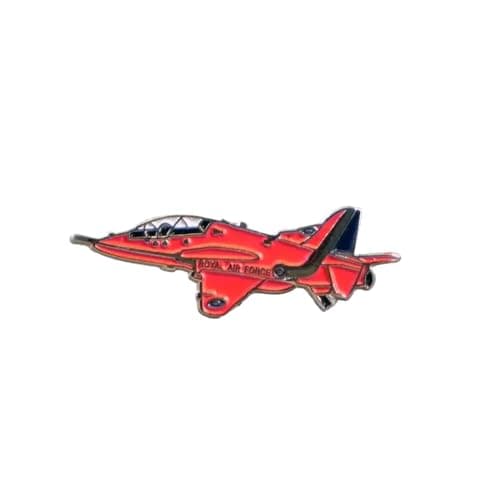 Image of GBJUK Red Arrows Pin Badge Hawk Plane Enamel Pin Lapel Badge with Butterfly Clasp Back
