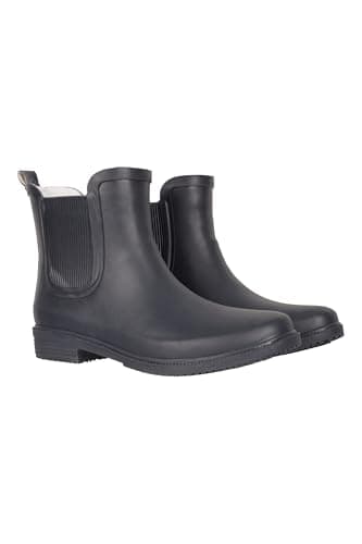 Image of Mountain Warehouse Womens Ankle Wellies - Waterproof & Easy to clean Rainboots - Best for Spring Summer, Hiking, Trekking, Outdoors & Walking Navy Adult Shoe Size 5