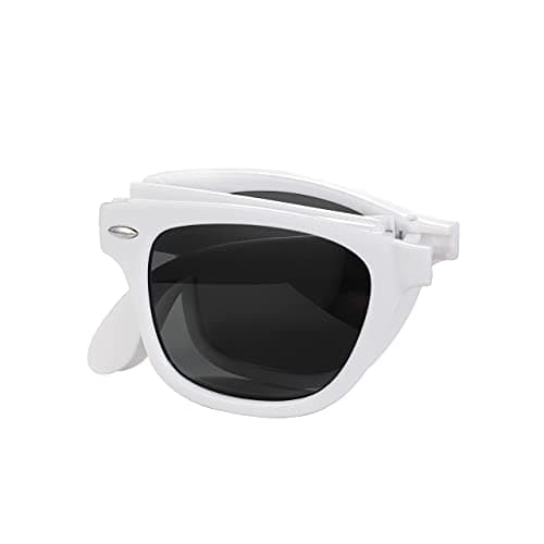 Image of Komonee Bendz Drifter Sunglasses White UV400 Protection Classic Foldable Style Retro Sun Shades Eye Glasses Unisex For Men Women Cycling Sports Fishing Travel – Lightweight Frame Fashion Eyewear